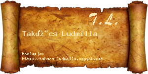 Takács Ludmilla névjegykártya
